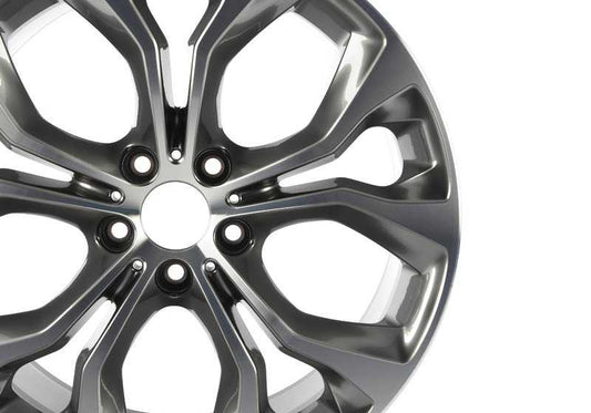 Pneu de liga de liga original BMW Design Y-Spoke 451 Bicolor 20 "OEM 36116853959 Para BMW X5 F15 e X6 F16. Ideal para o eixo dianteiro. Inclui tapacubos e parafusos. BMW original.