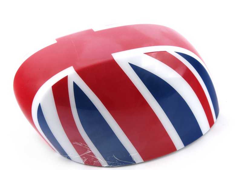 Cubierta espejo retrovisor derecho diseño Union Jack OEM 51162465784 para MINI F54, F55, F56, F57, F60. Compatible con varios motores y transmisiones. Original MINI.