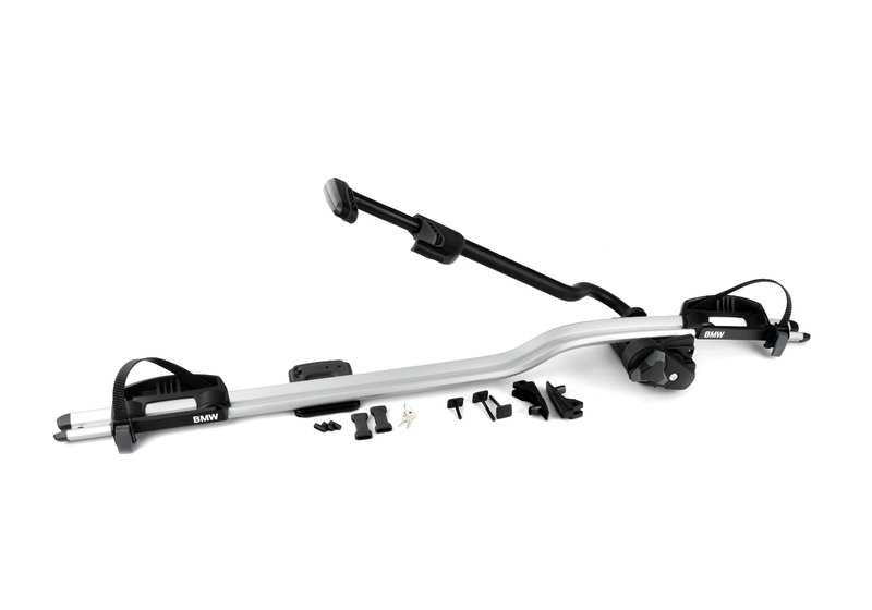 Portabicicletas de techo OEM 82722472964 para BMW {E81,E82,E87,E88,F20,F21,F40,F52,F87,F45,F46,G42,G87} y MINI {R55,R56,R57,R58,R59,R60,R61,F54,F55,F56,F57,F60}. Original BMW y MINI.