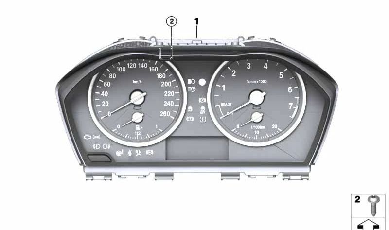 Cuadro de instrumentos OEM 62105A03E60 para BMW F45, F46, F48, F49. Original BMW.