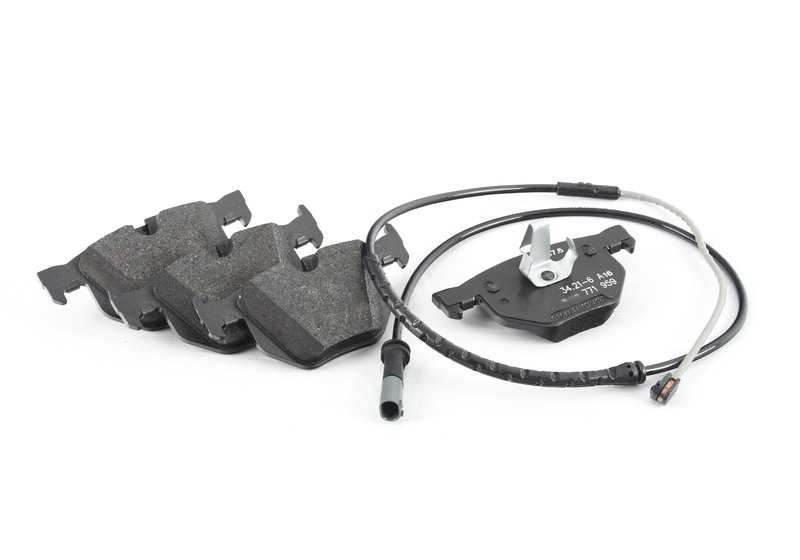 Juego de pastillas de freno con sensor OEM 34212413041 para BMW E70, E71, F15, F16. Original BMW.