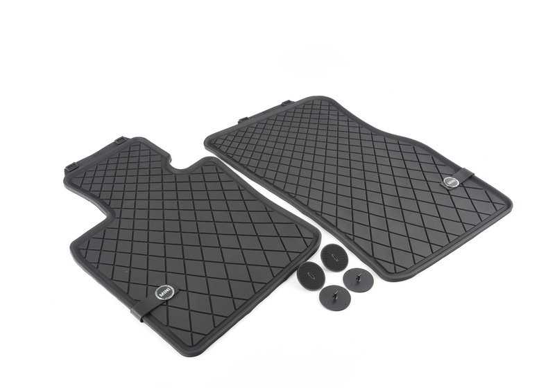Alfombrillas delanteras todo tiempo OEM 51472354155 para MINI F56, F55, Cabrio F57... y más. Original MINI.