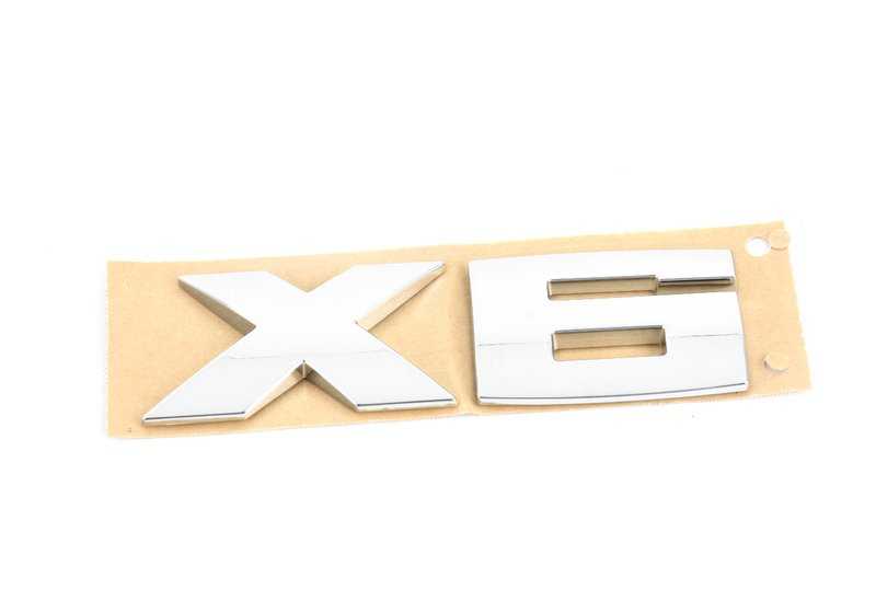 Inscripción trasera OEM 51147206122 para BMW X6 E71 (07/2008 - 06/2014). Original BMW.