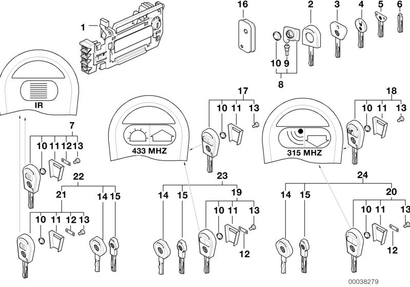 Llave en blanco OEM 51211950664 para BMW E30, E34, E32, E31, Z1. Compatible con bombines originales. Ideal como duplicado o llave de repuesto. Original BMW.
