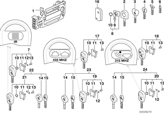 Llave en blanco OEM 51211950664 para BMW E30, E34, E32, E31, Z1. Compatible con bombines originales. Ideal como duplicado o llave de repuesto. Original BMW.