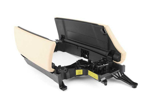 Apoyabrazos central delantero OEM 51169206818 en color beige para BMW Serie 5 F10, F10N, F11, F11N, F18, F18N. Repuesto original BMW.