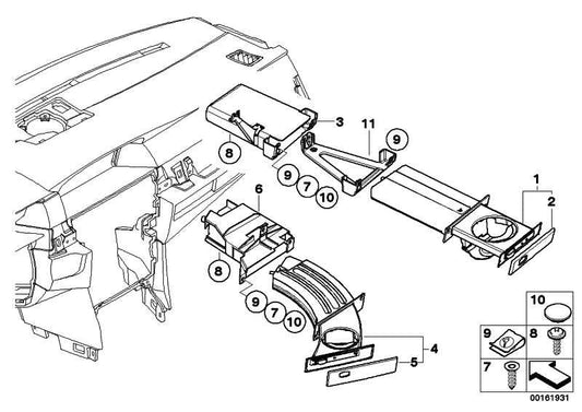 Portabebidas Portavasos Para Bmw E60 Y E61. Original Recambios