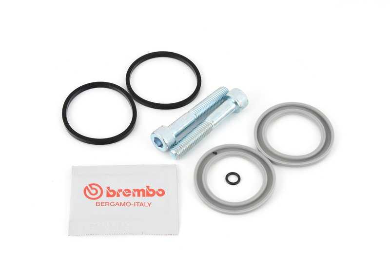 Kit de juntas para cáliper de freno OEM 34111458211 para BMW E30, E31, E32, E34, E36, E38, E39, E46, E60, E61, E63, E64, E65, E66, E70, E83, E87, F01, F02, X3, X5, Z3, Z4. Original BMW.