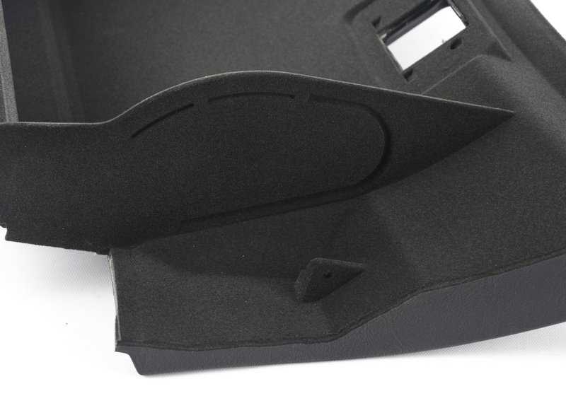Guantero negro OEM 51167141612 para BMW Serie 3 E46 (320i, 323i, 323Ci) con motor M52/M54. Modelos compatibles con cambio manual y automático. Original BMW.