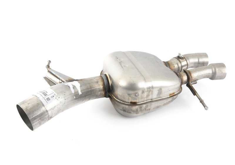 Silenciador trasero izquierdo OEM 18307849760 para BMW 6 F06, F12, F13, F06 LCI, F12 LCI, F13 LCI con motor S63T. Original BMW.