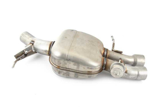 Silenciador trasero izquierdo OEM 18307849760 para BMW 6 F06, F12, F13, F06 LCI, F12 LCI, F13 LCI con motor S63T. Original BMW.