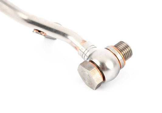 Tubería de refrigeración OEM 11538053158 para BMW F10, F06, F12, F13. Conduce líquido del cilindro 1 al 4. Compatible con sistema de refrigeración del turbocompresor. Original BMW.