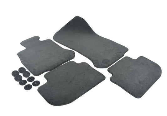 Anthracite front and rear mat set OEM 51477289604 for BMW 6 Series F06 Gran Coupe (without xDrive). Genuine BMW.