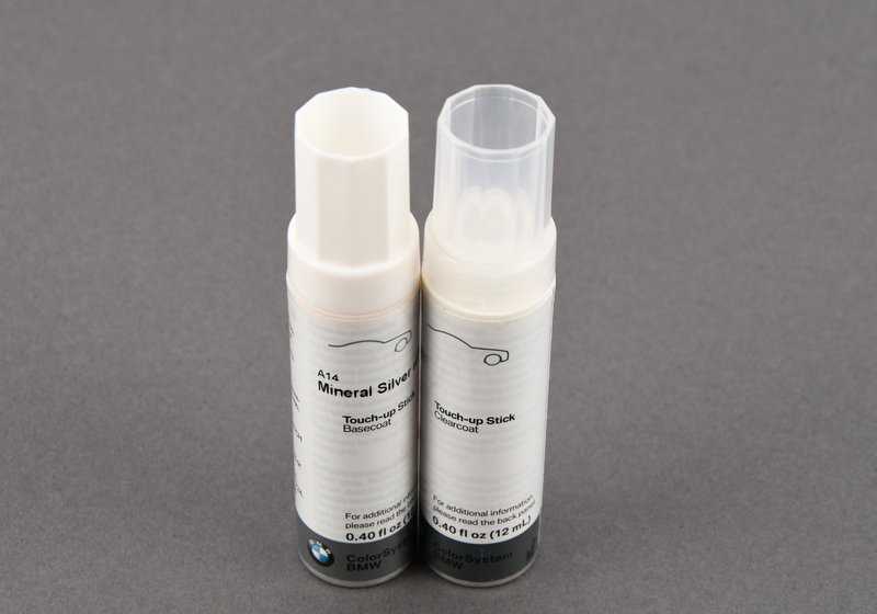 Pintura de retoque Mineral Silver Met. OEM 51910419789 para BMW. Incluye 2 botes de 12 ml. Original BMW.