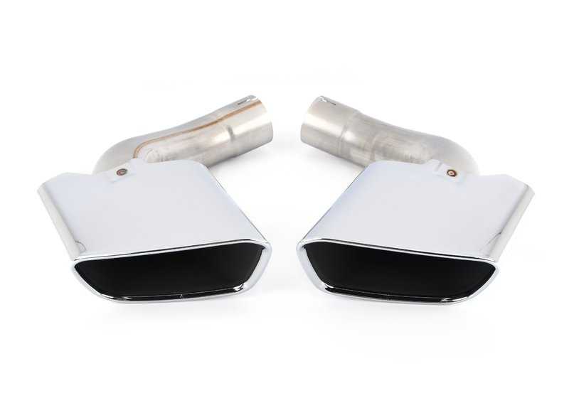 Embellecedor de escape cromado M Performance OEM 18302349679 para BMW X5 (F15) y BMW X6 (F16). Mejora la apariencia con estilo de 8 cilindros. Original BMW.