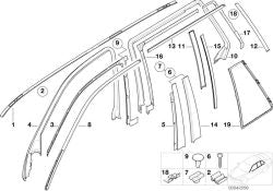 Paramento trasero izquierdo OEM 51348193123 para BMW Serie 5 E39 (520d, 520i) 1997-2003. Original BMW.