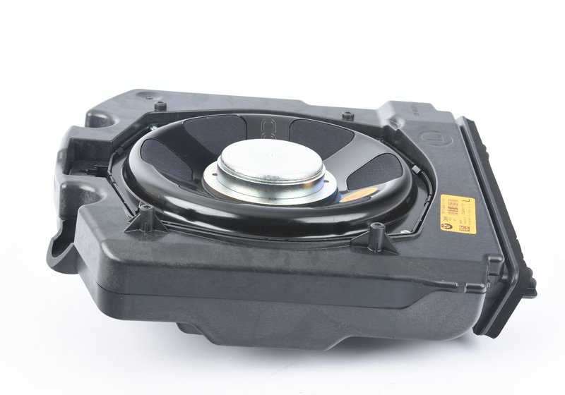 Altavoz subwoofer izquierdo OEM 65139241117 para BMW F01, F02, F04 (7er). Sistema de sonido HiFi TOP. Original BMW.