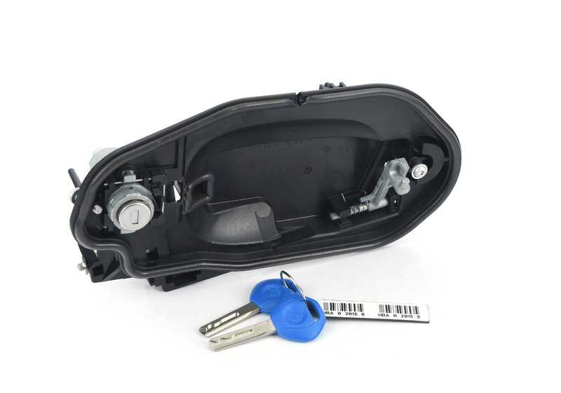 Soporte de puerta con cerradura y llave izquierda OEM 51213449072 para BMW X3 E83 {1.8d, 2.0d, 2.0i, 2.0sd, 2.5i}. Original BMW.