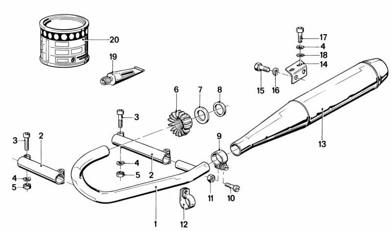 Silenciador izquierdo para varios modelos/series de BMW (OEM 18121337157). Original BMW