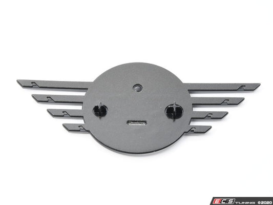 Emblema delantero MINI Piano Black (negro brillo) OEM 51149880865 para MINI Countryman F60, Countryman F60 LCI. Original MINI.