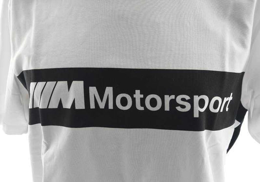 MOTOSPORT LOGO T -Shirt per BMW, taglia XL, bianco e nero. Valido per BMW. BMW originale.