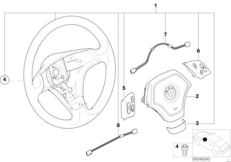 Cable De Conexión Interruptores Volante Multifuncion Para Bmw E46. Original Recambios