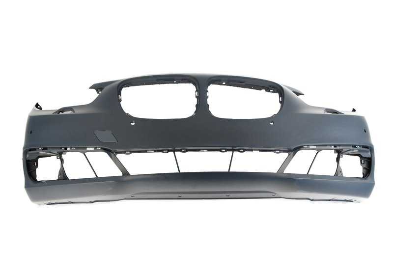 Paragolpes delantero imprimado con sensores PDC y vista lateral OEM 51117332666 para BMW F07N Gran Turismo. Original BMW.