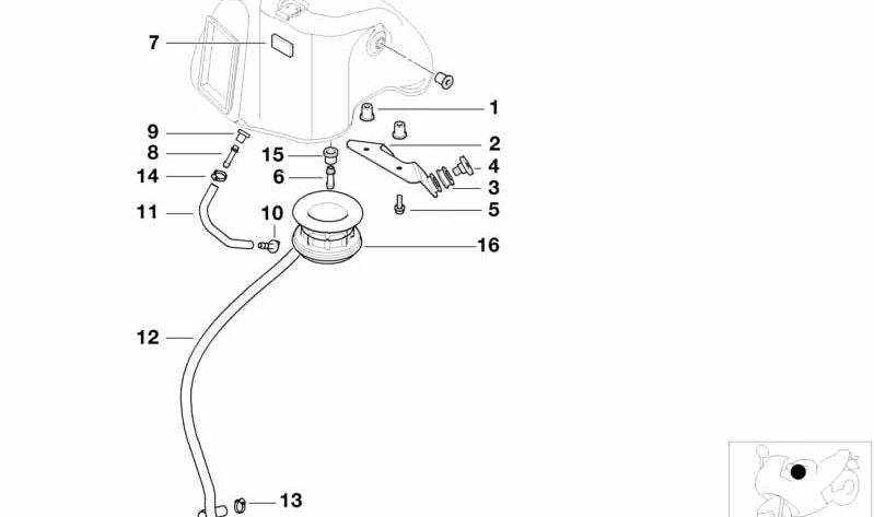 Tapón OEM 13717650224 para BMW Motorrad C1, F 650 GS, F 650 GS Dakar, G 650 GS, G 650 GS Sertão. Original BMW Motorrad.