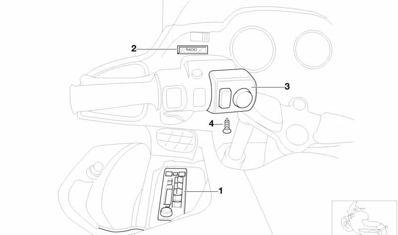 Display Radio OEM 65147652668 para motos BMW R 850 RT, R 1150 RT, R 1150 RS. Original BMW Motorrad.