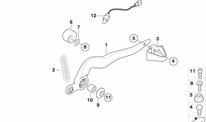 OEM Zugfeder 35217708005 für BMW G 650 X (K15) 2006-2009 Motorräder. Original BMW Motorrad.