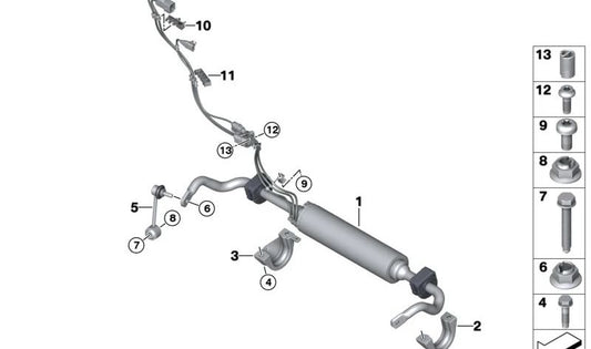 Tornillo ISA M8x16 OEM 07129908644 para BMW G05, G05N, G06, G06N, F95, F95N, F96, F96N, G18, G18N, G60, G70, G09. Original BMW.