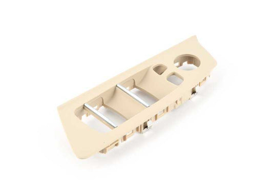 Embellecedor izquierdo consola central beige OEM 51417438573 para BMW G30, G30N, G31, G31N, G38. Original BMW.