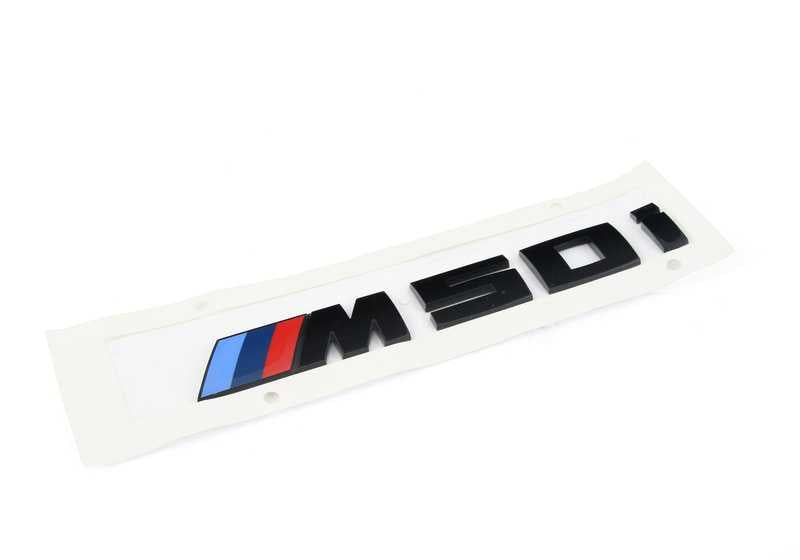 Emblema trasero M50i negro brillo OEM 51142472842 para BMW G06 (X6). Original BMW.