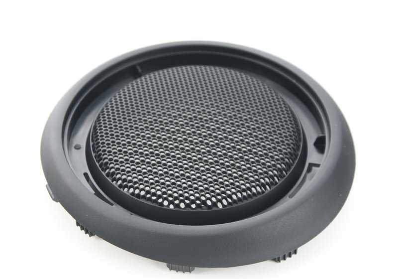 Rejilla altavoz puerta izquierda OEM 51437365715 para MINI F56 (Cooper, Cooper S, Cooper D, One). Color Carbon Black. Original MINI.