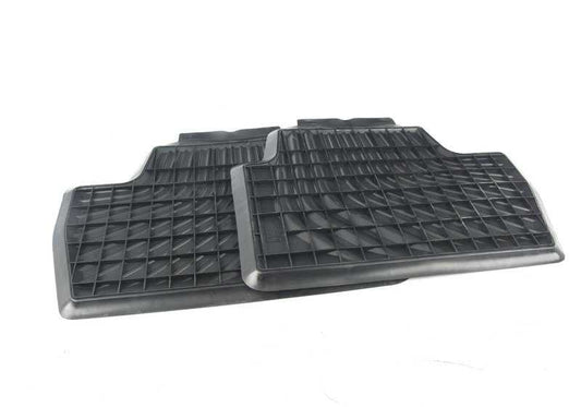 Alfombrillas de goma traseras para todo clima OEM 51475A1F0D2 para BMW G42, G87, G23, G23N, G83, G83N. Protección contra agua y suciedad. Original BMW.