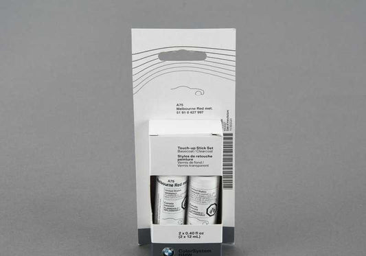 Pintura retoque color Rojo Melbourne metalizado OEM 51910427997 para BMW {E81,E82,E87,E88,E90,E91,E92,E93,F10,F11,F20,F21,F30,F31,F32,F33,F34,F36,G30,G31,X1,X3,X4,X5,X6,Z4}. Original BMW.