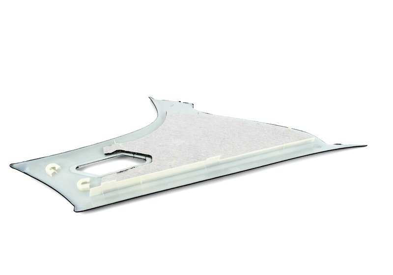 Adorno columna C derecha OEM 51432699104 para BMW Serie 3 E46 (316i, 318i, 320i, 325i) 1998-2004, color negro. Original BMW.