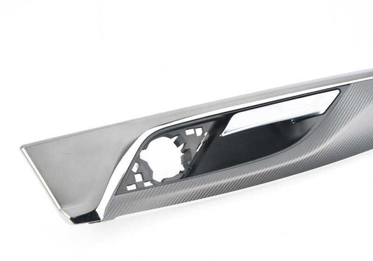 Moldura decorativa de carbono izquierda OEM 51428090393 para BMW F90. Original BMW.