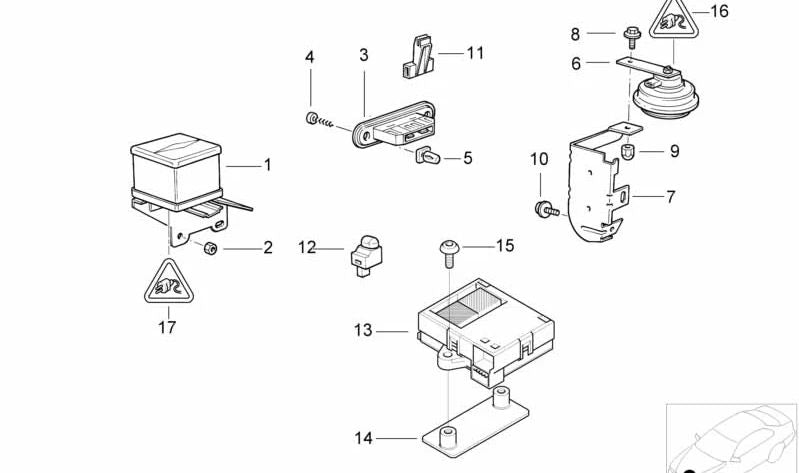 Sensor contacto ventanilla puerta OEM 65718352773 para BMW E38 730i, 740i (todos los modelos compatibles). Parte del sistema de alarma antirrobo. Original BMW.