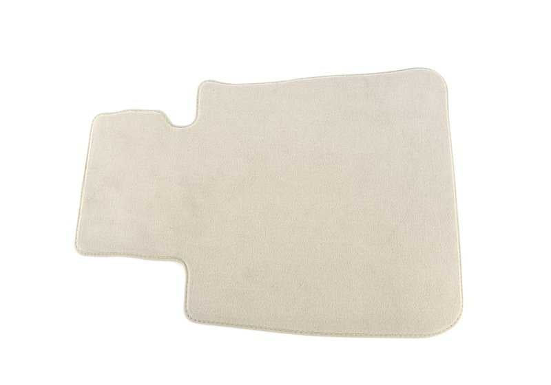Esterilla de velours beige del conductor OEM 51477265530 para BMW E93, E93 LCI. Original BMW.