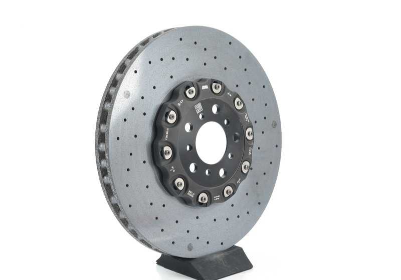 Disco de freno cerámico de carbono derecho OEM 34112284802 para BMW F10, F06, F12, F13. Original BMW.