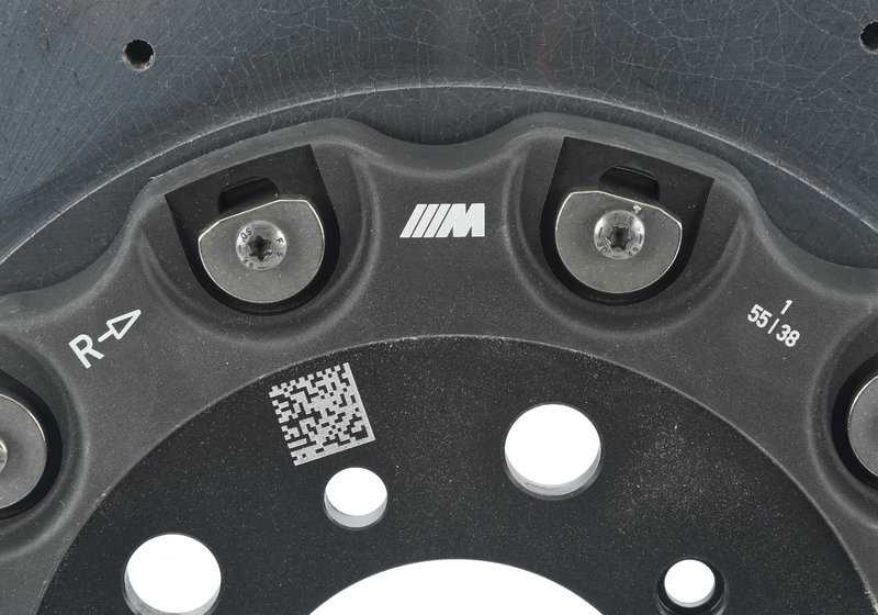 Disco de freno cerámico de carbono derecho OEM 34112284802 para BMW F10, F06, F12, F13. Original BMW.