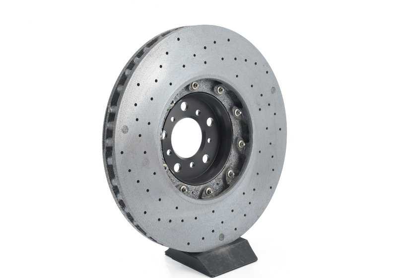 Disco de freno cerámico de carbono derecho OEM 34112284802 para BMW F10, F06, F12, F13. Original BMW.