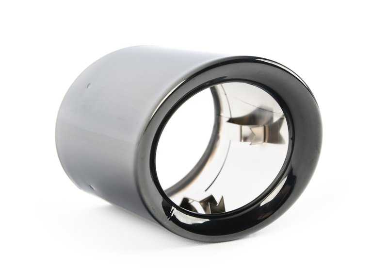 Embellecedor de escape negro cromado OEM 18308626909 para BMW F06, F12, F13. Pieza original BMW.