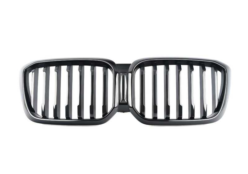 Rejilla decorativa delantera OEM 51135A1AC55 para BMW X3 G01N, G08N y X4 G02N. Pieza original BMW.