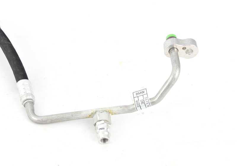 Tubo de alta presión A/A OEM 64509181857 para BMW E60, E61. Conecta condensador y evaporador. Repuesto original BMW.