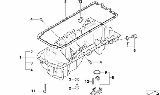 Cárter de aceite OEM 11137559859 para BMW E60 y E61. Original BMW.