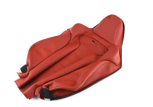 Leather backup cover for left sports seat OEM 52108058275 for BMW F80, F80N, F82, F82N. Sakhirorange color. Original BMW.
