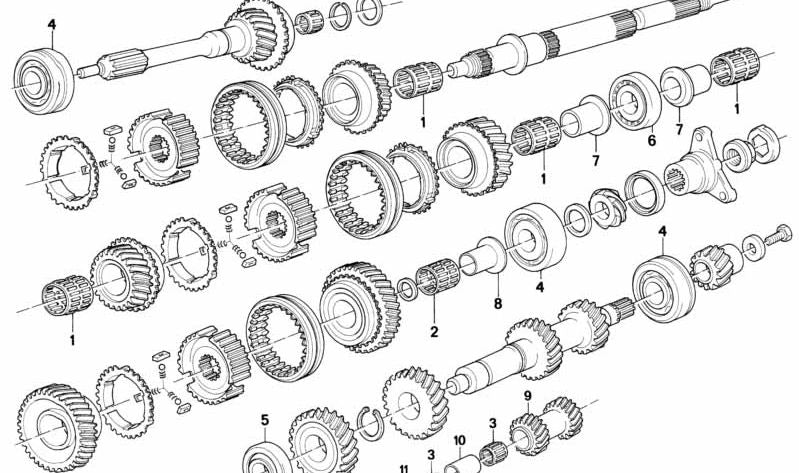 Rodamiento de agujas OEM 23211205212 para BMW E30, E12, E28, E24 y E23. Original BMW.