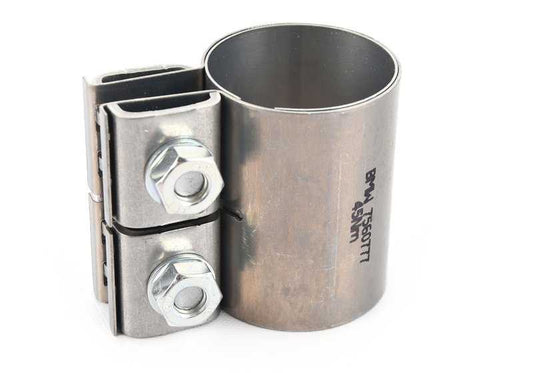 Conector de escape (abrazadera tubo) Ø50 mm OEM 18307560777 para BMW F45, F46, F48, E30, E36, E46, E28, E39, E60, E61, E24, E38, E65, E66, U06, U11, E83, F25, E53, Z3, E85, E86 y MINI F55, F56, F57, F54, F60, R50, R52, R60, R61. Original BMW y MINI.